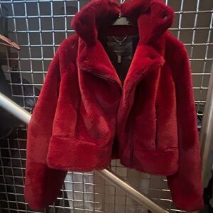 BCBGMaxAzria faux fur jacket. Size M.